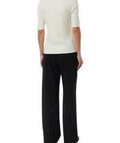 Comma, Soft Polo Shirt With Ribbed Structure Cream