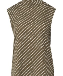 Comma, Chiffon blouse With Subtle Shoulder Pads Olive