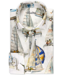 Stentröm White Patterned Linen Shirt