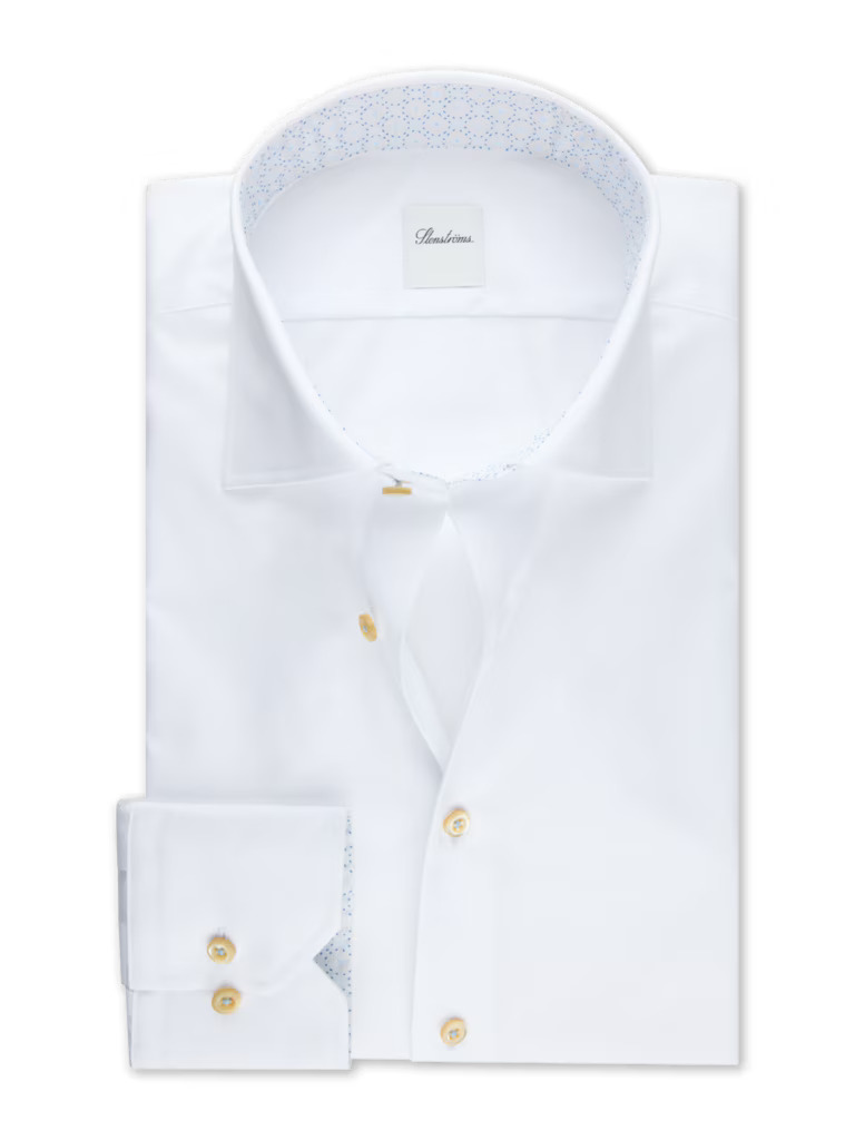 Stenström White Twill Shirt with Contrast