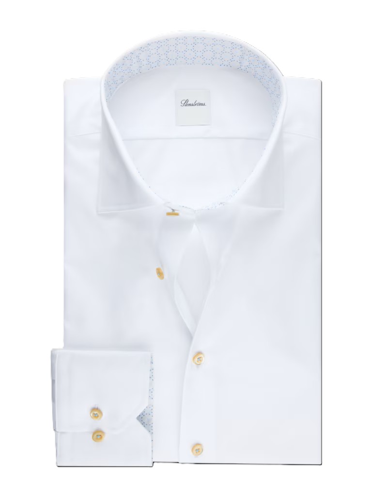 Stenström White Twill Shirt with Contrast