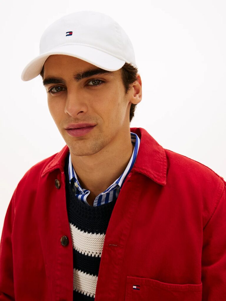 Tommy Hilfiger Flag Embroidery Baseball Cap Optic White