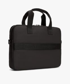 Tommy Hilfiger Metal Logo Laptop Bag Black