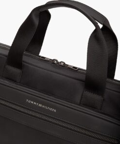 Tommy Hilfiger Metal Logo Laptop Bag Black