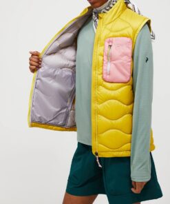 Peak Performance Helium Utility Down Vest Women Canary Lime