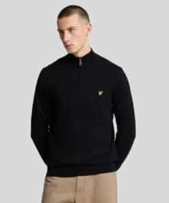 Lyle & Scott Cotton Merino 1/4 Zip Jumper Jet Black