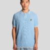 Lyle & Scott Tipped Pique Knitted Polo Shirt Chalk Blue