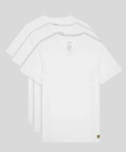 Lyle & Scott Basic 3 Pack V Neck Lounge T-Shirt White