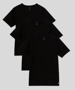 Lyle & Scott Men Basic 3 Pack T-shirt Black
