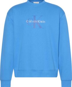 Calvin Klein Ls Eu 350 Terry Monologo Sweatshirt French Blue