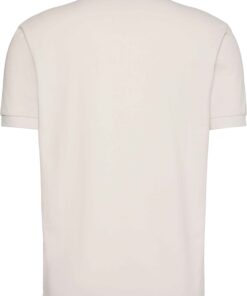 Calvin Klein Cotton Piqué Open Collar Polo Shirt White Sand