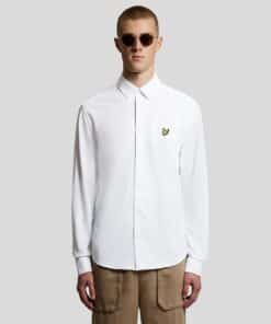 Lyle & Scott Cotton Oxford Jersey Shirt White