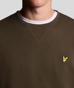 Lyle & Scott Cotton Crew Neck Sweatshirt Olive