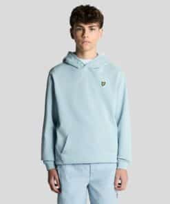 Lyle & Scott Junior Loopback Cotton Hoodie Opal Blue