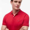 Tommy Hilfiger Flag Embroidery Fluid Cotton Polo Shirt Medium Red