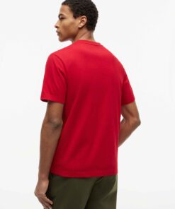 Tommy Hilfiger Flag Embroidery Crew Neck T-Shirt Medium Red