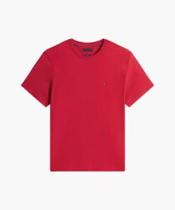 Tommy Hilfiger Flag Embroidery Crew Neck T-Shirt Medium Red