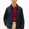 Tommy Hilfiger Water Resistant Tonal Logo Zip Jacket Navy Blue