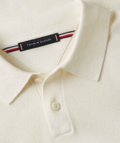 Tommy Hilfiger Relaxed Fit Knit Polo Shirt Ivory Petal