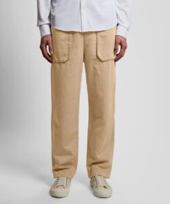 Lyle & Scott Straight Leg Linen Blend Trousers Lint