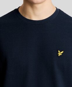 Lyle & Scott Textured Jacquard T-Shirt Dark Navy