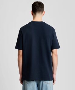 Lyle & Scott Textured Jacquard T-Shirt Dark Navy