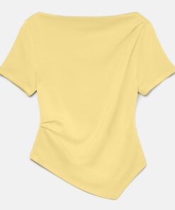 Vero Moda Boatneck Short Top Yellow Pale Banana
