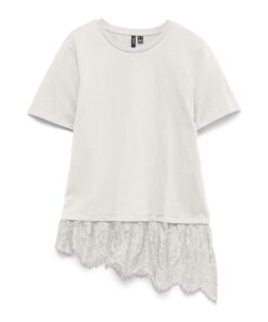 Vero Moda VMBrit O-Neck Lace T-Shirt Snow White