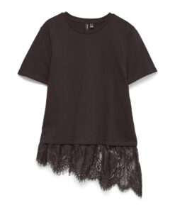 Vero Moda VIBrit O-Neck Lace T-Shirt Chocolate Torte