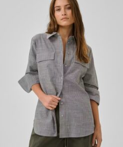 My Essential Wardrobe SkyeMW Shirt Forest Night Striped