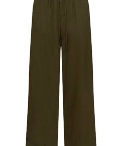 My Essential Wardrobe DiasMW Linen Trousers Forest Night Green