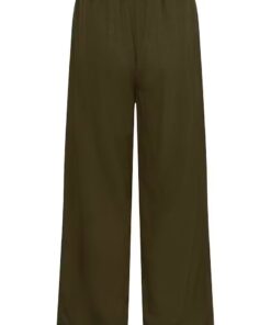 My Essential Wardrobe DiasMW Linen Trousers Forest Night Green