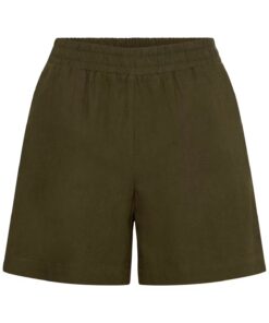 My Essential Wardrobe DiasMW Linen Shorts Forest Night Green