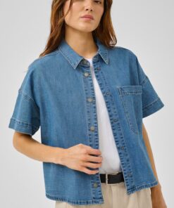 My Essential Wardrobe MWLinn Denim Shirt Medium Blue Wash