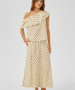 My Essential Wardrobe MWNada Polka Dot Pants Lemon Icing With Dots