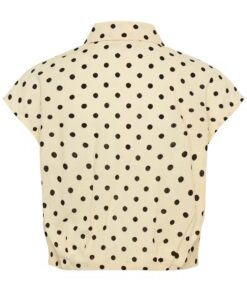 My Essential Wardrobe MWNada Polka Dot Shirt Lemon Icing With Dots