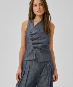 My Essential Wardrobe MWDazzie Top Dark Blue Wash