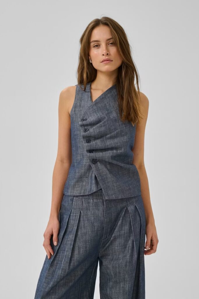 My Essential Wardrobe MWDazzie Top Dark Blue Wash