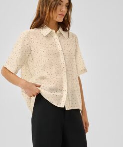 My Essential Wardrobe MWHally Shirt Oatmeal With Dots