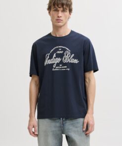 Jack & Jones JJEvender Graphic Tee Navy Blazer