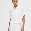 Selected Femme SLWViva Cropped Sun Shirt Snow White