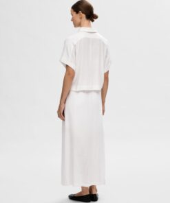 Selected Femme SLWViva Cropped Sun Shirt Snow White