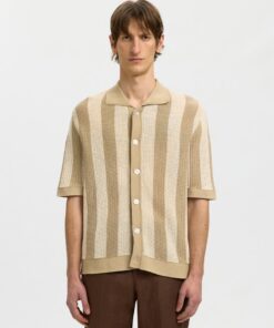 Selected Homme SLHShane Open Struc Polo Cardigan Birch