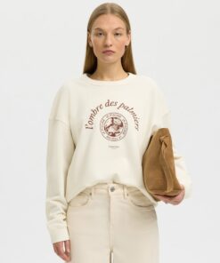 Selected Femme SLFElisa Sweat Egret