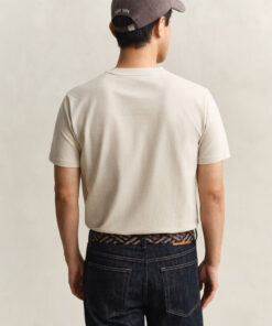 Gant Two-Toned Pique T-Shirt Oat Beige