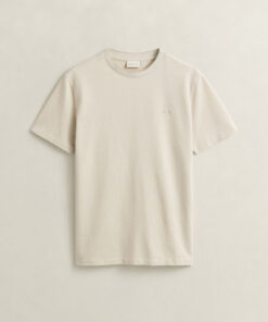 Gant Two-Toned Pique T-Shirt Oat Beige