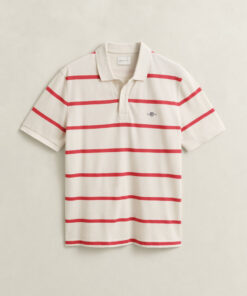 Gant Striped Polo Shirt Creamed White