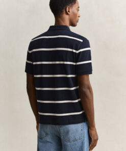 Gant Striped Polo Shirt Evening Blue