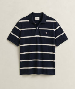 Gant Striped Polo Shirt Evening Blue