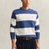 Gant Striped Crew Neck Sweatshirt Vintage Blue